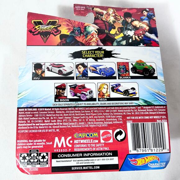 Hot Wheels Carded Lot Of 2 Street Fighter Ryu Chun-Li 2019 Toy Cars New (V) - Picture 4 of 5